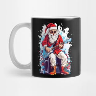 Santa Claus playing an electric guitar Mug